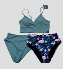 Bikini Set 3-Piece Medium- Swim Suit Swimwear Two Bottoms One Top New With Tags