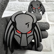 Fender Badges 2x Predator Mask Alien Head Car Badge Matte Black Emblem 4x4 SUV