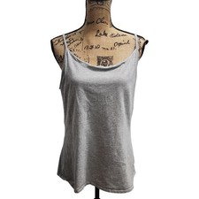 Oscar de la Renta Womens Gray Spaghetti Strap Camisole Tank Top XXL Cotton Blend