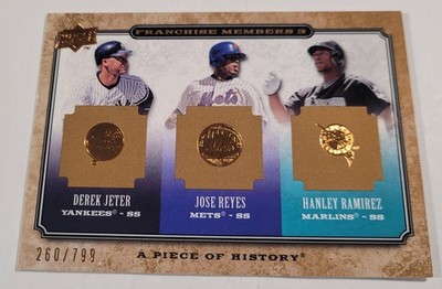 2008 UD A Piece of History Franchise Members Triple #14 Jeter/Reyes/Ramirez /799