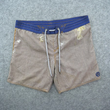 Diesel Shorts Mens Extra LargeBrown Blue Swim Surf Trunks Lined Printed Distress