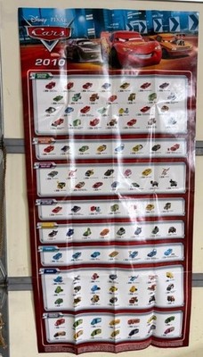 Cars 2010 Diecast Poster Disney Pixar Mattel 155 Scale Collector Checklist