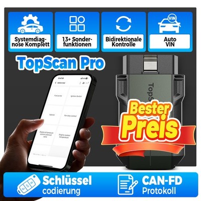 2026 TOPDON TopScan Pro Bluetooth OBD2 Diagnosegerät Bidirektional IMMO CAN-FD