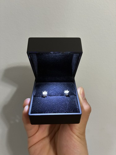 Moissanite Stud 6.5mm Earrings – Brilliant Round Cut 0.5ct GRA Certified