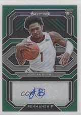 2021-22 Panini Prizm Draft Picks College Penmanship Green Jordan Burns Auto z7d