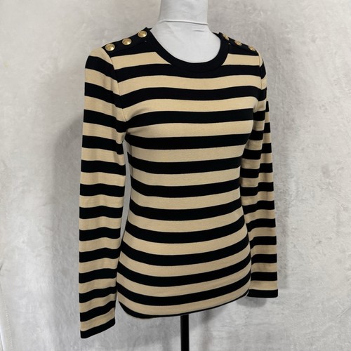 Camicia J.CREW Perfect Fit maglia piccola a righe marrone nero oro bottoni preppy - Foto 4 di 13