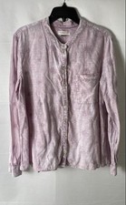 Anthropologie Pilcro Women's Mauve Embroidered Button Front Shirt Blouse Sz M