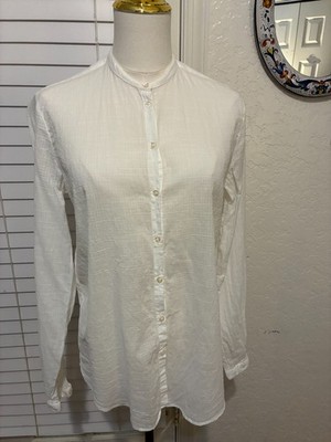 Massimo Alba Italy Medium White Minimalist Comtempory Button-Up Shirt Elegant