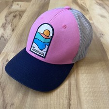 Patagonia Hat Youth One Size Navy Blue Pink Snapback Outdoor Mesh Beach Hiking