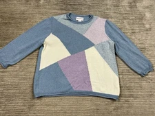 Alfred Dunner Sweater Womens Large MulticolorEmbellished Cotton Blend