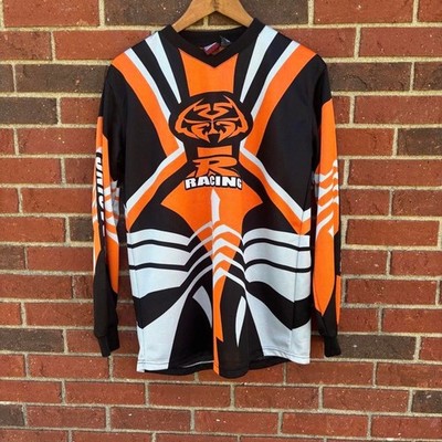 Vintage Mtx racing orange black motorcross long sleeve size large