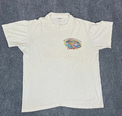 Anvil Conchy Joe's Dark Rum Mens White Tshirt 100% Cotton Single Stitch Size L