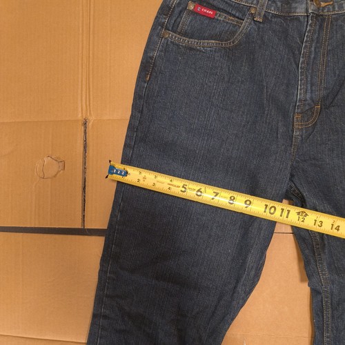 CHAPS DENIM 34W 32L Relaxed Wide Leg Stone Wash Denim BluJeans Mens wide legged - Picture 6 of 8
