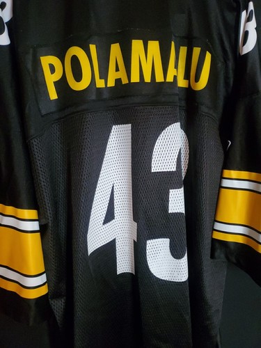Maglia calcio vintage Polamalu #43 Pittsburgh Steelers Reebok taglia 3xl XXXL - Foto 6 di 8