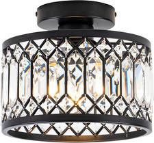 Crystal Ceiling Light Fixture, Modern Semi Flush Mount Ceiling Light,Crystal