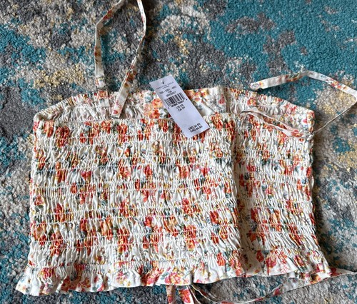 Top CROP American Eagle raccolto floreale nuovo con etichette, XS - Foto 2 di 2