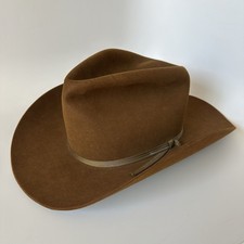 Vintage Stetson 3X Beaver Brown Felt Cowboy Hat Size 7 1/4 USA