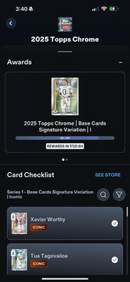 Topps NFL Collects Digital Chrome Base Signature Variation Complete Your Set
