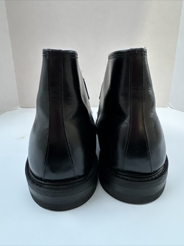 Mens Vintage Hanover Black Monk Strap Leather Ankle Boots 11.5 Hypalon Sole - Picture 5 of 10