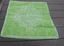 Vtg Wamcraft Fast Color Bandana Lime Green 100 Cotton RN 14193 paisley floral