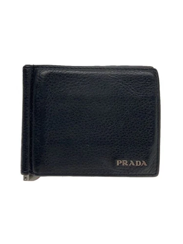 Porte Carte PRADA Pince à Monnaie Cuir Noir Homme 2mn077 Occasion