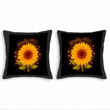 Set of 2 Decorative Throw Pillow Covers 18x18in - Vibrant Yellow Sunflower