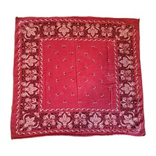 Vintage 1940-50  s Tiger Brand Bandana WPL 9939 Red Paisley 1941-52 22" x 24"
