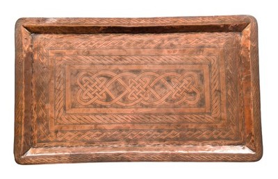 Vintage/Antikes handgefertigtes Kupfertablett von Aikena Amadu aus Kano Nigeria
