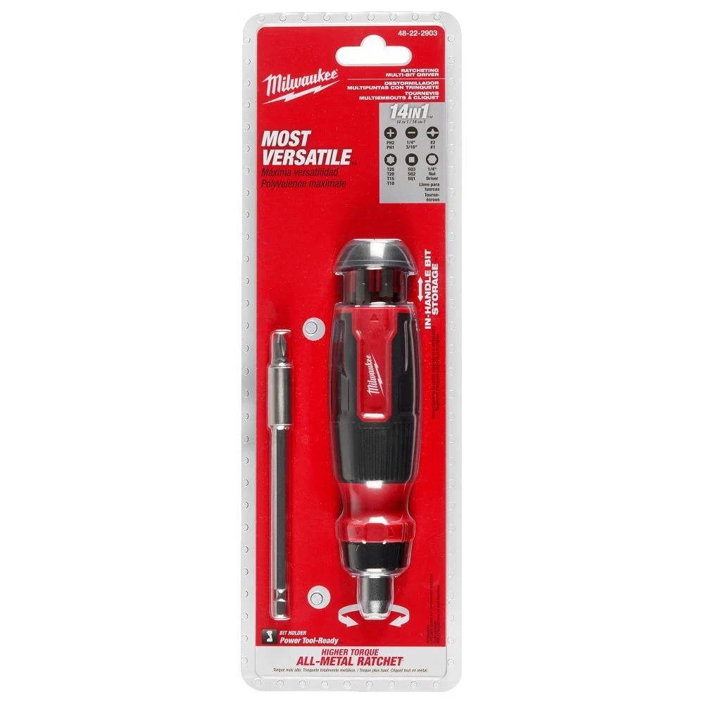 Milwaukee 48-22-2903 14-In-1 Ratcheting Multi-Bit Screwdriver | eBay