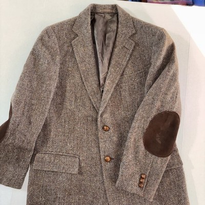 HARRIS TWEED mens STANLEY BLACKER RUSTIC HERRINGBONE SPORTS JACKET