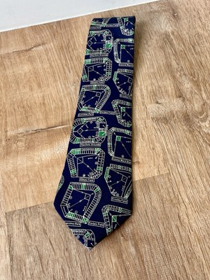 Josh Bach Baseball Field Silk Necktie With Different Ball Fields Comiskey Ebbets