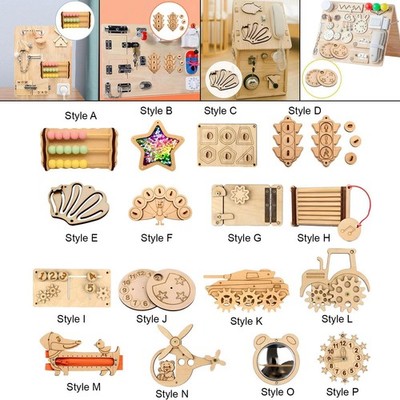 Montessori Busy Board DIY Material Travel Toy Wooden Hands on Cooperation Early