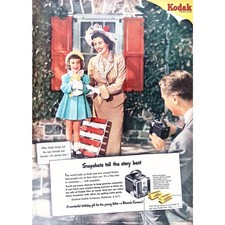 1950 Print Ad Kodak Brownie Cameras Snapshots Tell the Story Best 10x14 Vintage