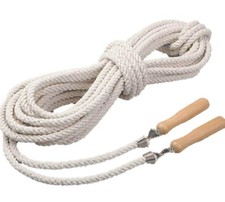 Multiplayer Skipping Rope with Wooden Handles - Long Jump Rope for Kids Adults