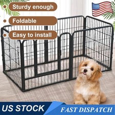 6 Panels Dog Pen Pet Playpen Kennel Fence Puppy Exercise Barrier Outdoor Indoor