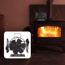 Wood Stove Fan Heat Powered Compact for Wood Stove Log Burner Silent Stove