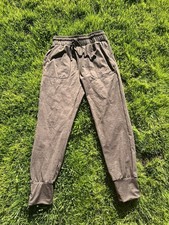 Varley Heathered Coffee Brown Slim Cuff Joggers Sweatpants Drawstring Pockets Sm