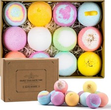 12 Pcs  2.1oz  Handmade Bath Bombs Set for Women   Organic Natural Bath...