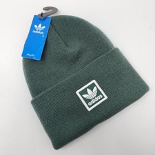 Adidas Originals Tall Utility Beanie Mineral Green White Unisex Trefoil Logo
