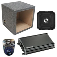 Kicker 15" 49L7X151 Subwoofer 2000W w/ 46CXA12001 Amp & Sealed Single Sub Box