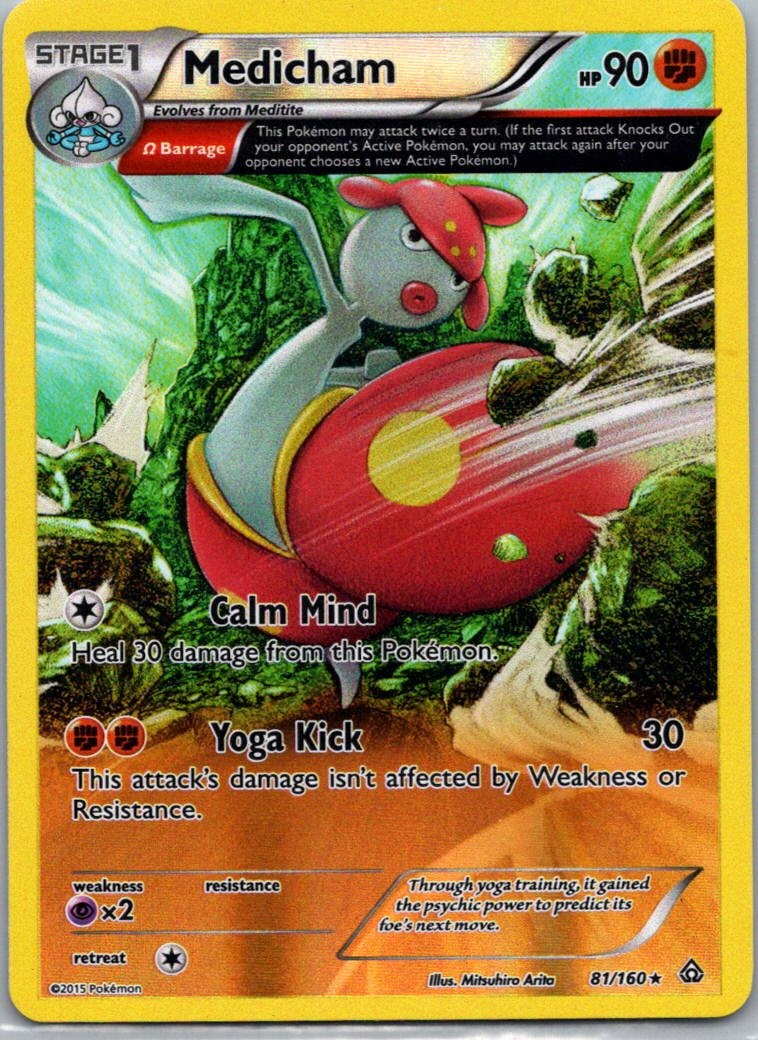 Pokemon TCG Medicham 81/160 Primal Clash Rev Holo NM