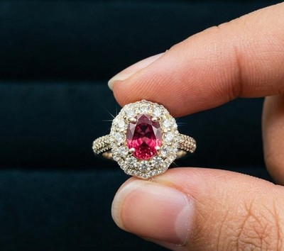 Vintage Design Oval Ruby Ring 925 Sterling Silver Gift For Her Ring.