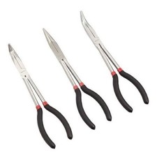 Extra Long Reach Needle Nose Pliers Tool Set for Narrow Spaces, Versatile, 3 Pcs