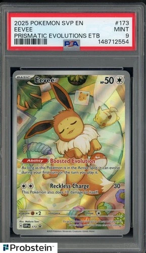 #1 2025 Pokemon SVP En Prismatic Evolutions ETB #173 Eevee PSA 9 MINT