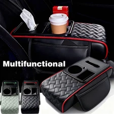 Universal Car Armrest Cushion Cover, Center Console Box Pad Mat With Cup Holder