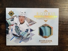 2023-24 Upper Deck Ultimate - Rookie Signature Materials - Ryker Evans /65