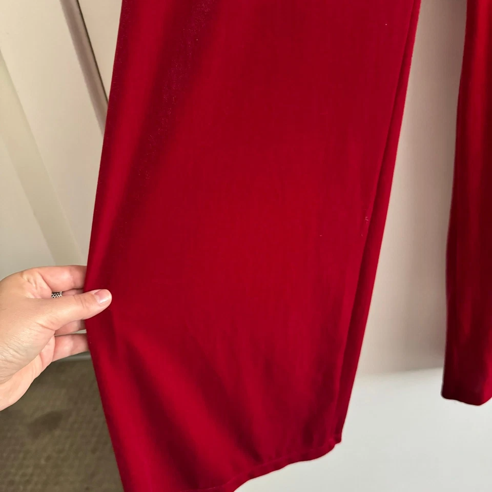 New 1. State Wide-Leg Pants Red Velour Elastic Waist Band High Rise Sz 6 - Image 2 of 4