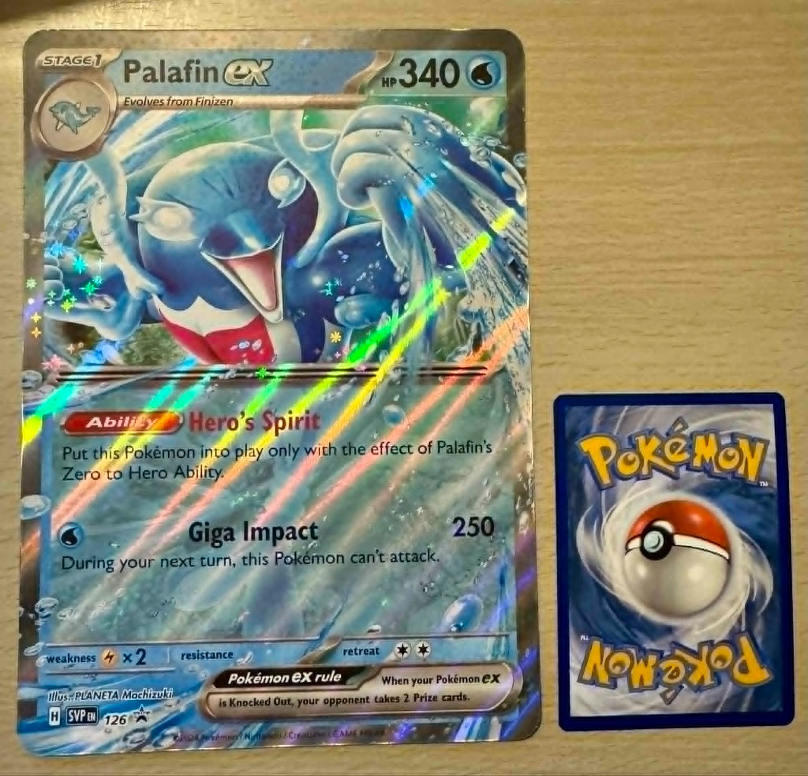Pokemon TCG Palafin ex SVP 126 JUMBO CARD Scarlet & Violet Black Star Promo
