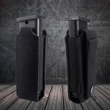 Tactical Molle Open Top Elastic Mag Holder Holster Pistol Single Magazine Pouch