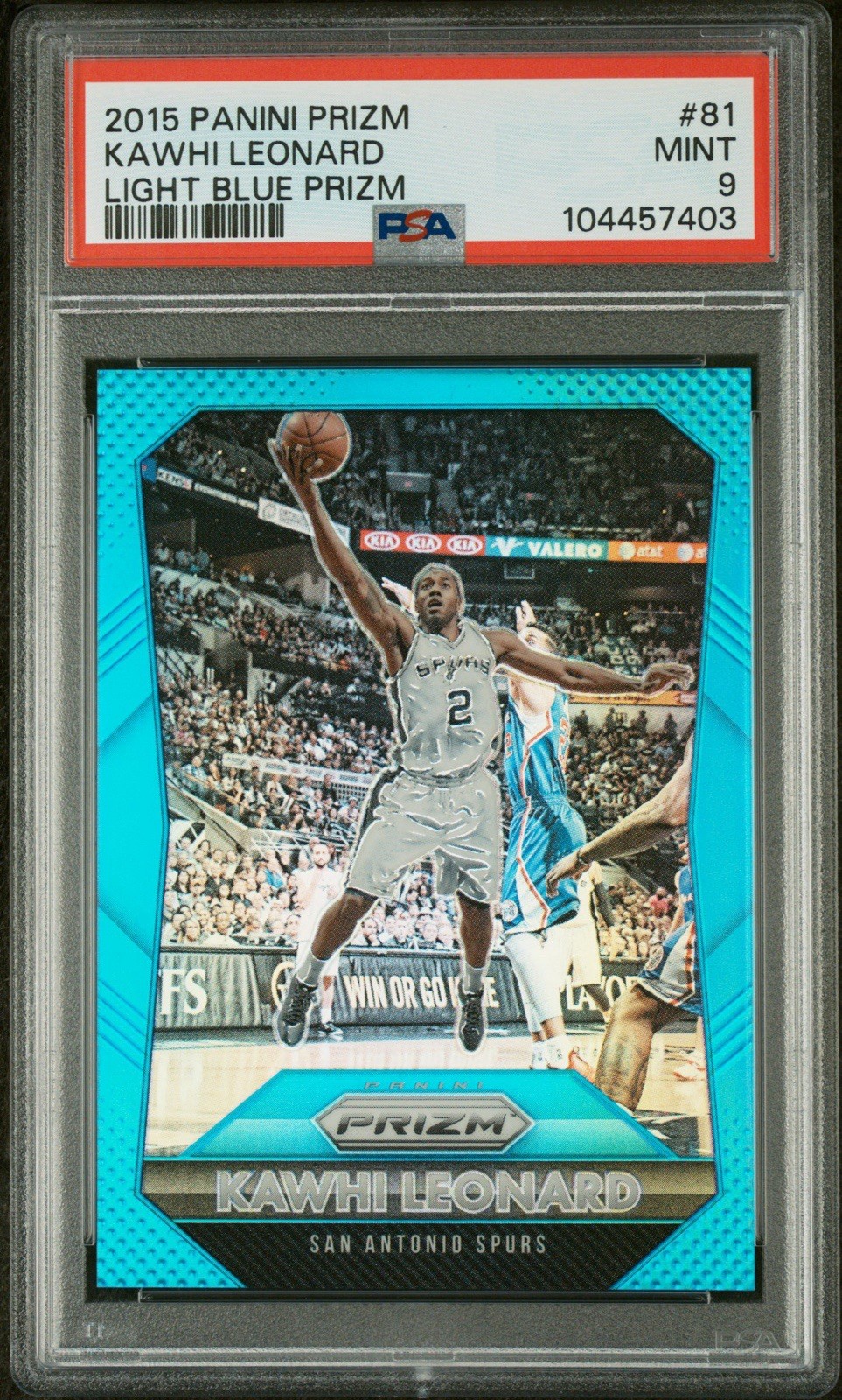 2015-16 Panini Prizm KAWHI LEONARD  /199 Light Blue Prizm #81 PSA 9
